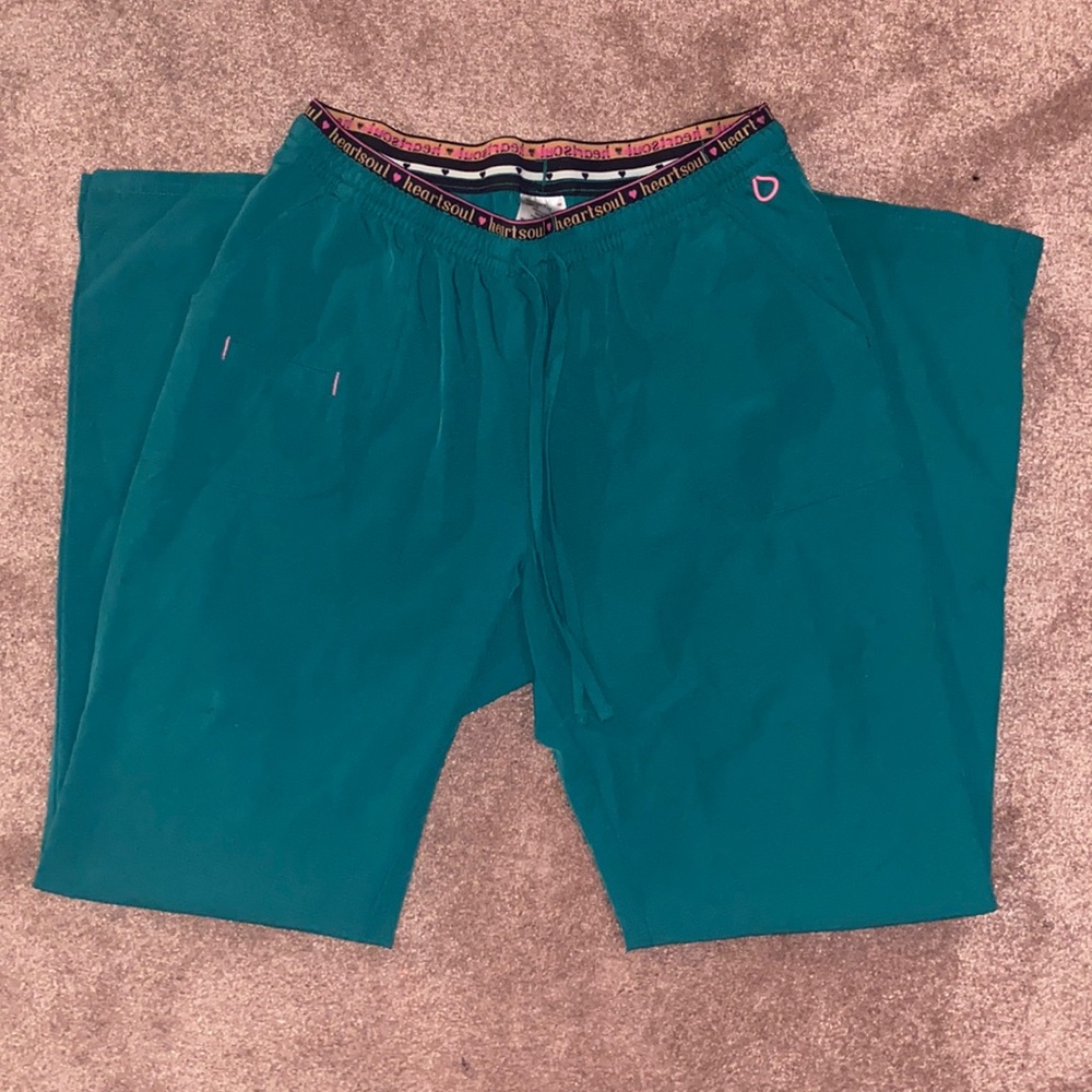 HeartSoul green Scrub Pants with Drawstring Waist